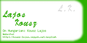 lajos kousz business card